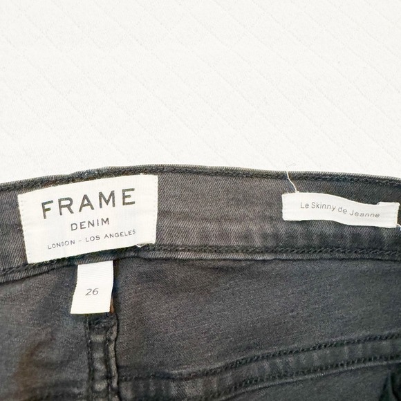 Frame Le Skinny De Jeanne Black Skinny Denim Jeans Size 26 - Picture 3 of 9